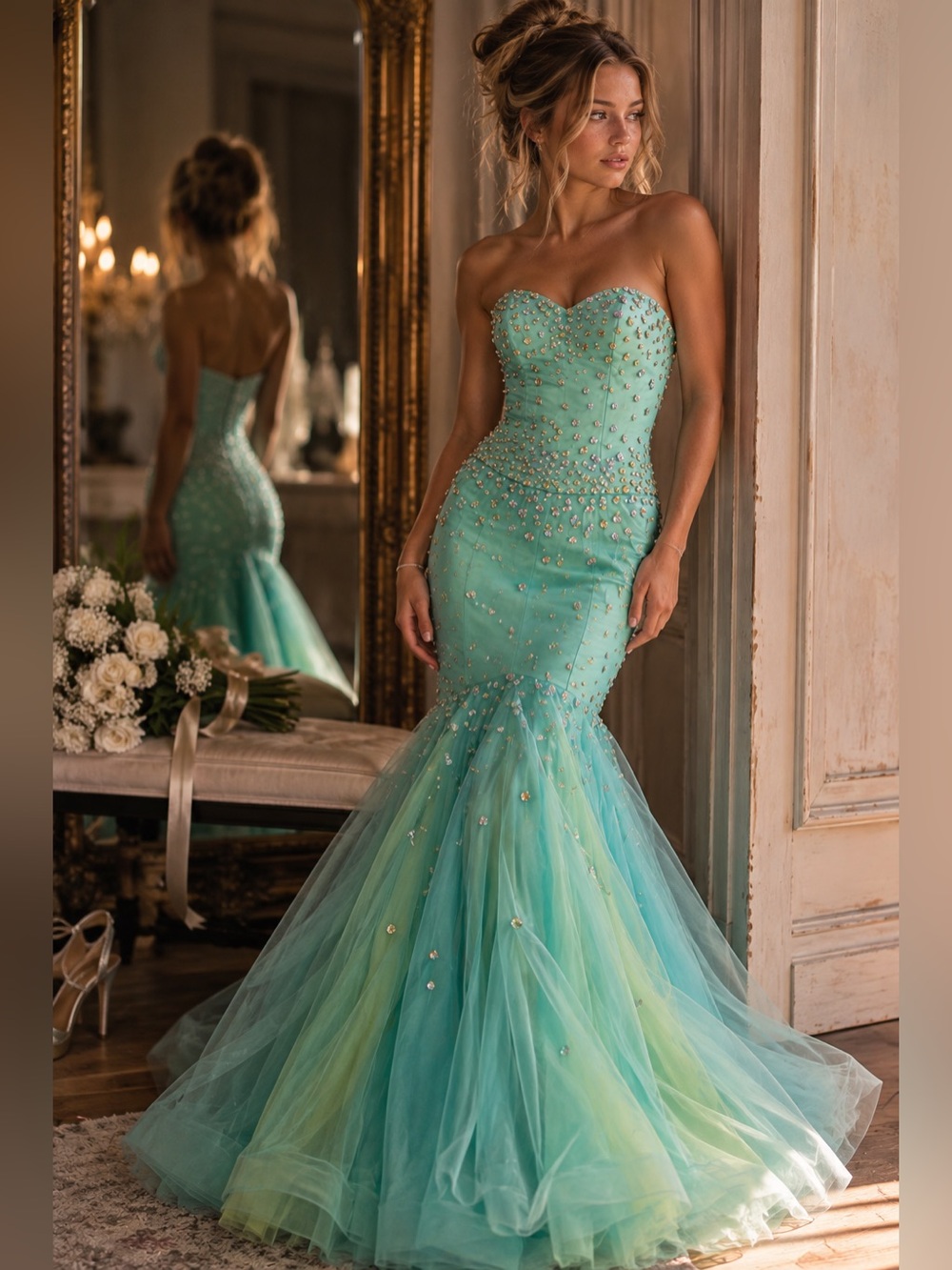 Aqua Sparkle Mermaid Dress